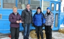 Trent Wotherspoon with volunteers at the Candaian Dogsled Championships